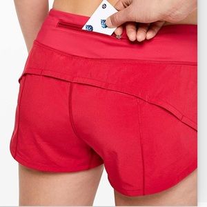Lululemon Speed Up Run Short 2.5” in “boom juice” color